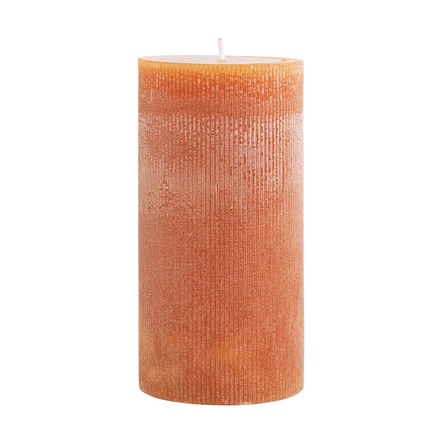Pleated Acorn Pillar Candle 6"